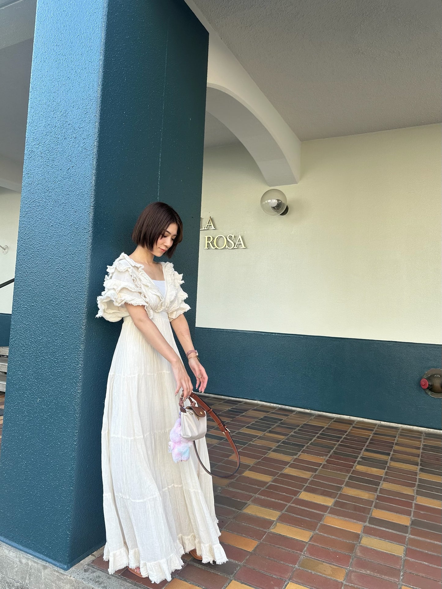 9/17 販売 Feather V Dress フェザーVカットドレス